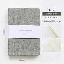 Загрузить изображение в средство просмотра галереи, Blank and Grid Paper Notebook Linen Hard Cover 256 Pages Bullet 80 GSM Journal Planner Office School Supplies Stationery - AVA Health and Wellness Boutique