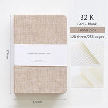 Загрузить изображение в средство просмотра галереи, Blank and Grid Paper Notebook Linen Hard Cover 256 Pages Bullet 80 GSM Journal Planner Office School Supplies Stationery - AVA Health and Wellness Boutique