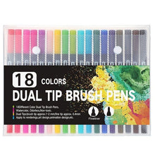 Load image into Gallery viewer, 100 Colors Dual Brush Art Markers Pen Fine Tip and Brush Tip Pens for Bullet Journals Adult Coloring Books Calligraphy Lettering - AVA Health and Wellness Boutique

