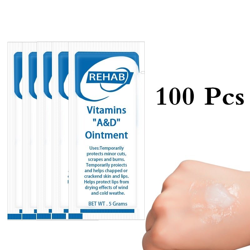 100 Pcs A&D Ointment cream Vitamin Cream For After Tattoos Care Skin Repair A&D Anti Scar Body Art Healing Skin Tattoo Supplies - AVA Health and Wellness Boutique
