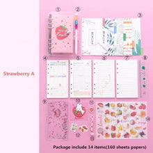 Load image into Gallery viewer, 2021 Sharkbang Kawaii Bling Bling Cherry Blossoms A6 Loose Leaf Diary Notebook Journal Note Book Agenda Planner 160 Sheet - AVA Health and Wellness Boutique
