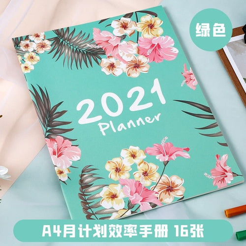 Agenda 2020 2021 Planner Organizer A4 Notebook and Journals DIY 365 Days Plan Note Book Kawaii Monthly Schedule Office Hand Book - AVA Health and Wellness Boutique