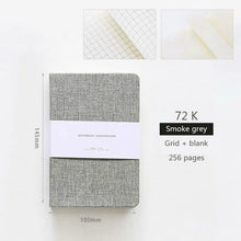 Charger l&#39;image dans la galerie, Blank and Grid Paper Notebook Linen Hard Cover 256 Pages Bullet 80 GSM Journal Planner Office School Supplies Stationery - AVA Health and Wellness Boutique
