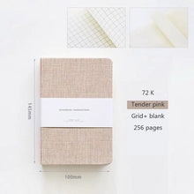 Load image into Gallery viewer, Blank and Grid Paper Notebook Linen Hard Cover 256 Pages Bullet 80 GSM Journal Planner Office School Supplies Stationery - AVA Health and Wellness Boutique
