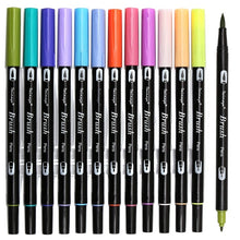 Carica l&#39;immagine nel visualizzatore di Gallery, Dainayw Dual Brush Pen Art Markers, Primary, 12-Pack, ABT Brush and Fine Tip Markers for Journaling Card Making - AVA Health and Wellness Boutique
