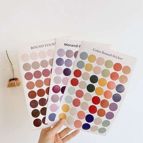DIY stickers dot Morandi earth color scrapbook album photo wall journal project making happy card decoration sealing stickers - AVA Health and Wellness Boutique