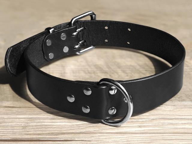Luxury Best Genuine Leather Pet Dog Collars For Pit bull German Shepherd Labrador with Durable D ring & Buckle S/M/L/XL Black - AVA Health and Wellness Boutique