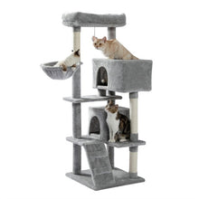 Lade das Bild in den Galerie-Viewer, Luxury Multi-Level Cat Tree Tower with Cat Condo Cozy Perches Pet Play House Scratching Post Stable Cat Tower with Hanging Ball - AVA Health and Wellness Boutique
