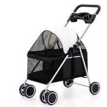 Carica l&#39;immagine nel visualizzatore di Gallery, Luxury Pet Cat Stroller Baby Stroller Newborn Foldable 4 Wheels Shock Absorption Stroller Dog Transporter Carrier&amp;Raincover Gift - AVA Health and Wellness Boutique
