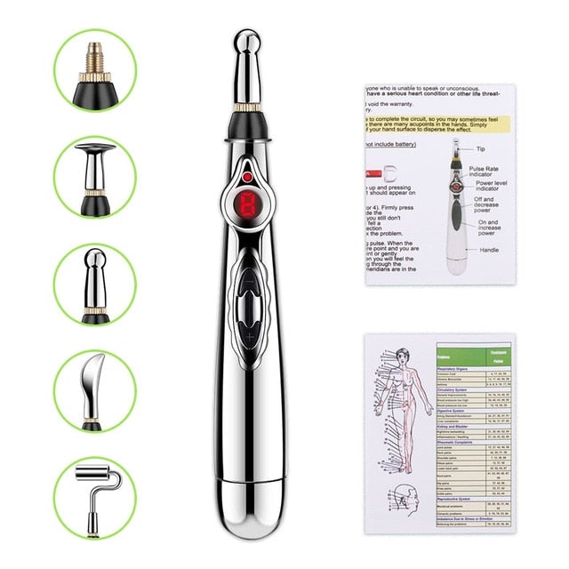 Multi-Function Electronic Acupuncture Massage Pen Smart Pulse Meridian Energy Pen Pain Relief for Back Neck Face Beauty Roller - AVA Health and Wellness Boutique