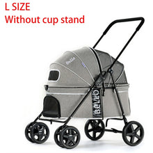 Carica l&#39;immagine nel visualizzatore di Gallery, Luxury Pet Cat Stroller Baby Stroller Newborn Foldable 4 Wheels Shock Absorption Stroller Dog Transporter Carrier&amp;Raincover Gift
