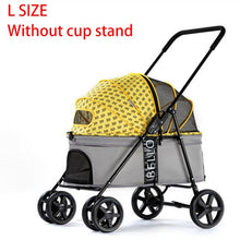 Carica l&#39;immagine nel visualizzatore di Gallery, Luxury Pet Cat Stroller Baby Stroller Newborn Foldable 4 Wheels Shock Absorption Stroller Dog Transporter Carrier&amp;Raincover Gift
